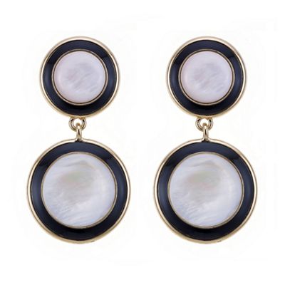 Black mother of pearl disc earring